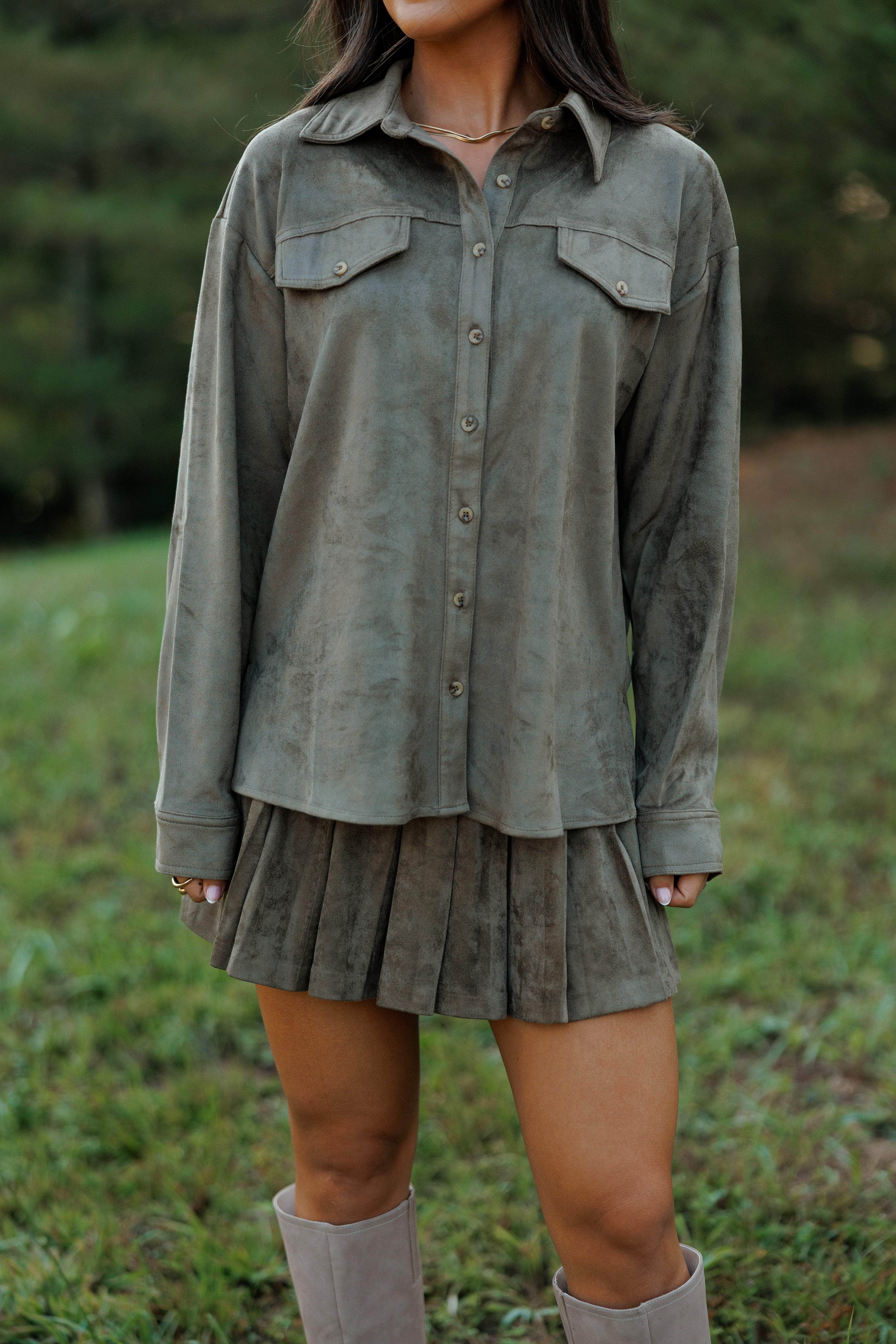 Valley Suede Button Up Shacket - Image 2