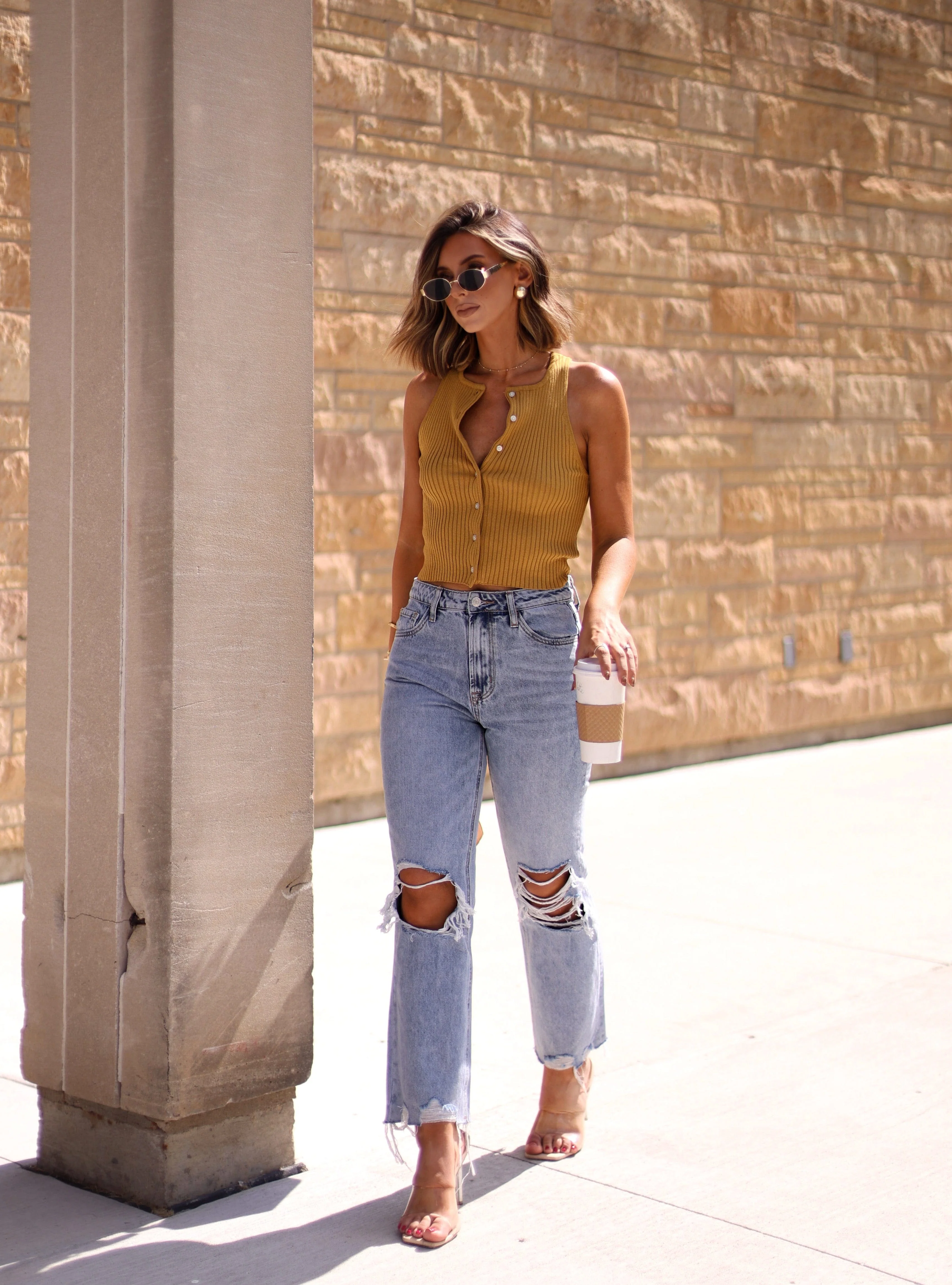 Vintage Wash Cropped Straight Denim - Image 3
