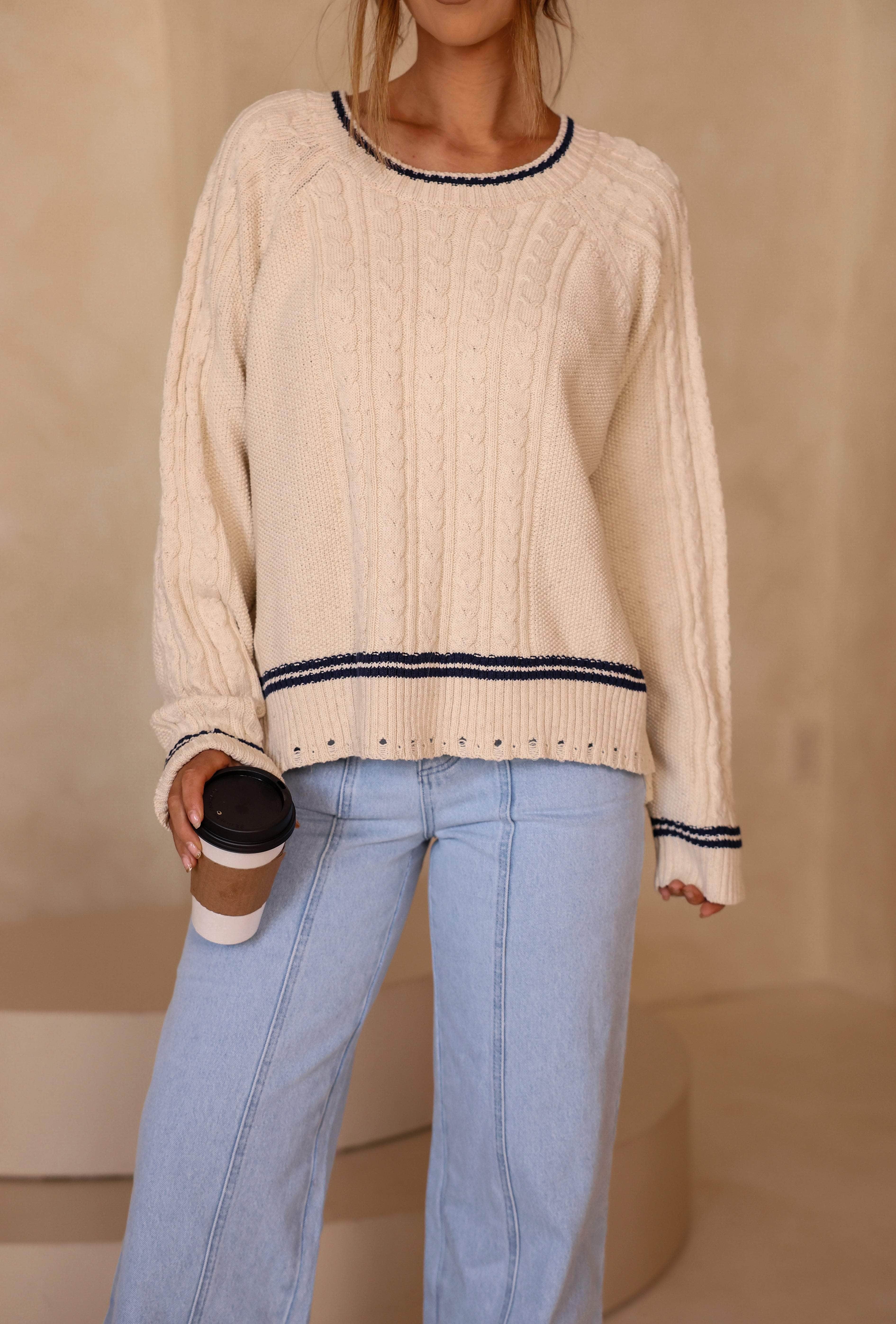 Cable Knit Casual Sweater - Image 2
