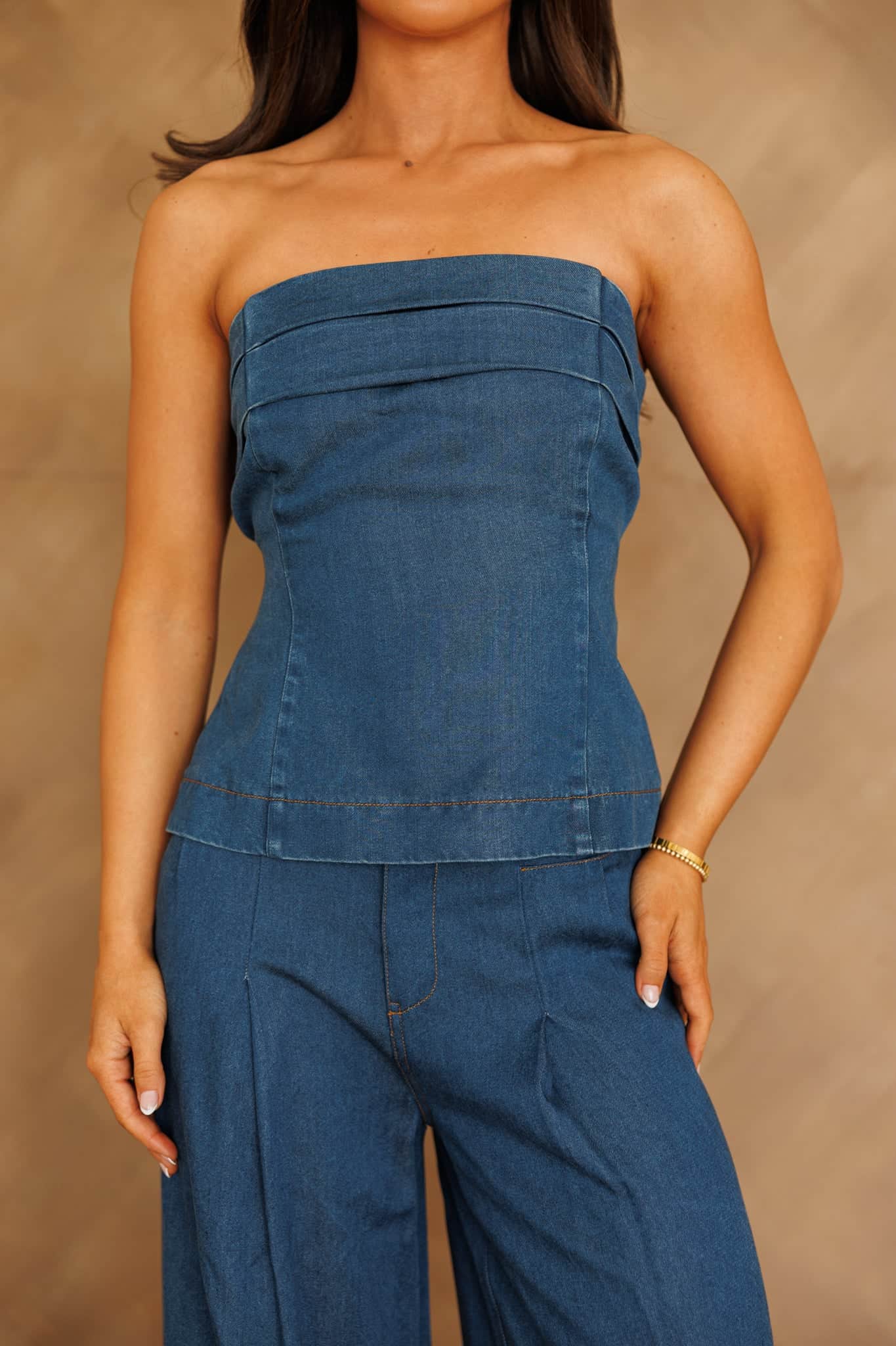 Westward Denim Tube Top - Image 4