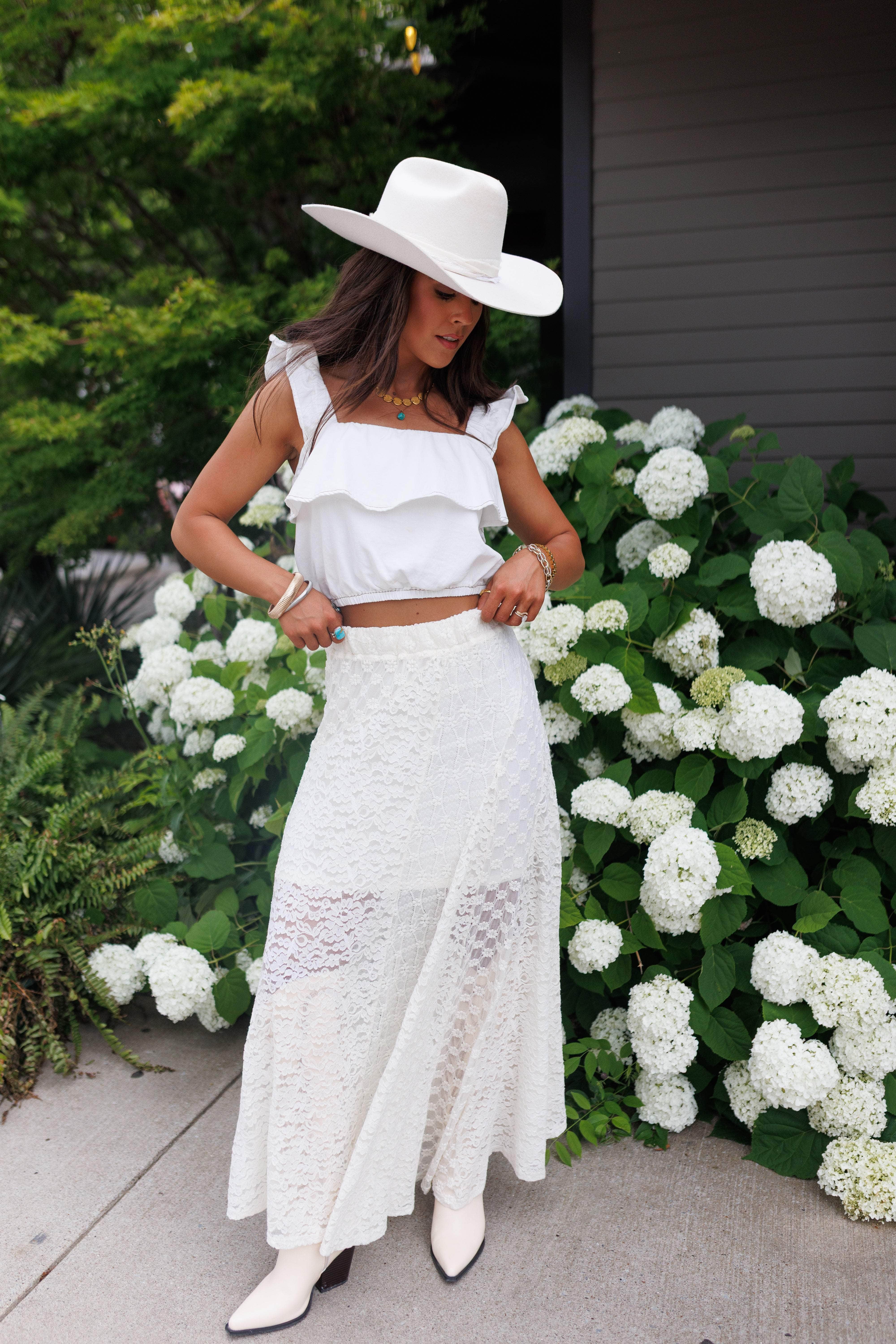 White Bubble Hem Top - Image 5