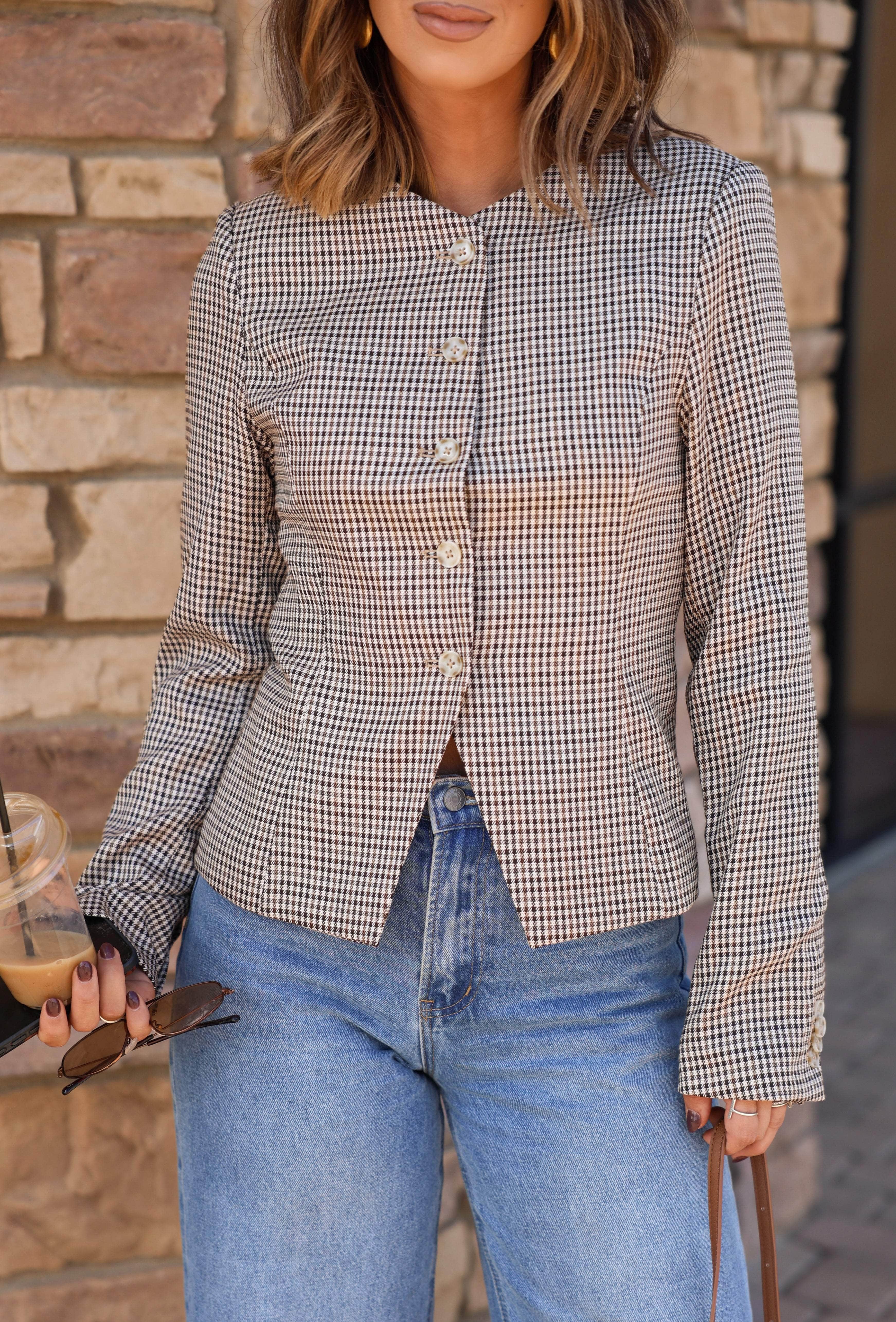 With Intention Plaid Jacket - Image 3