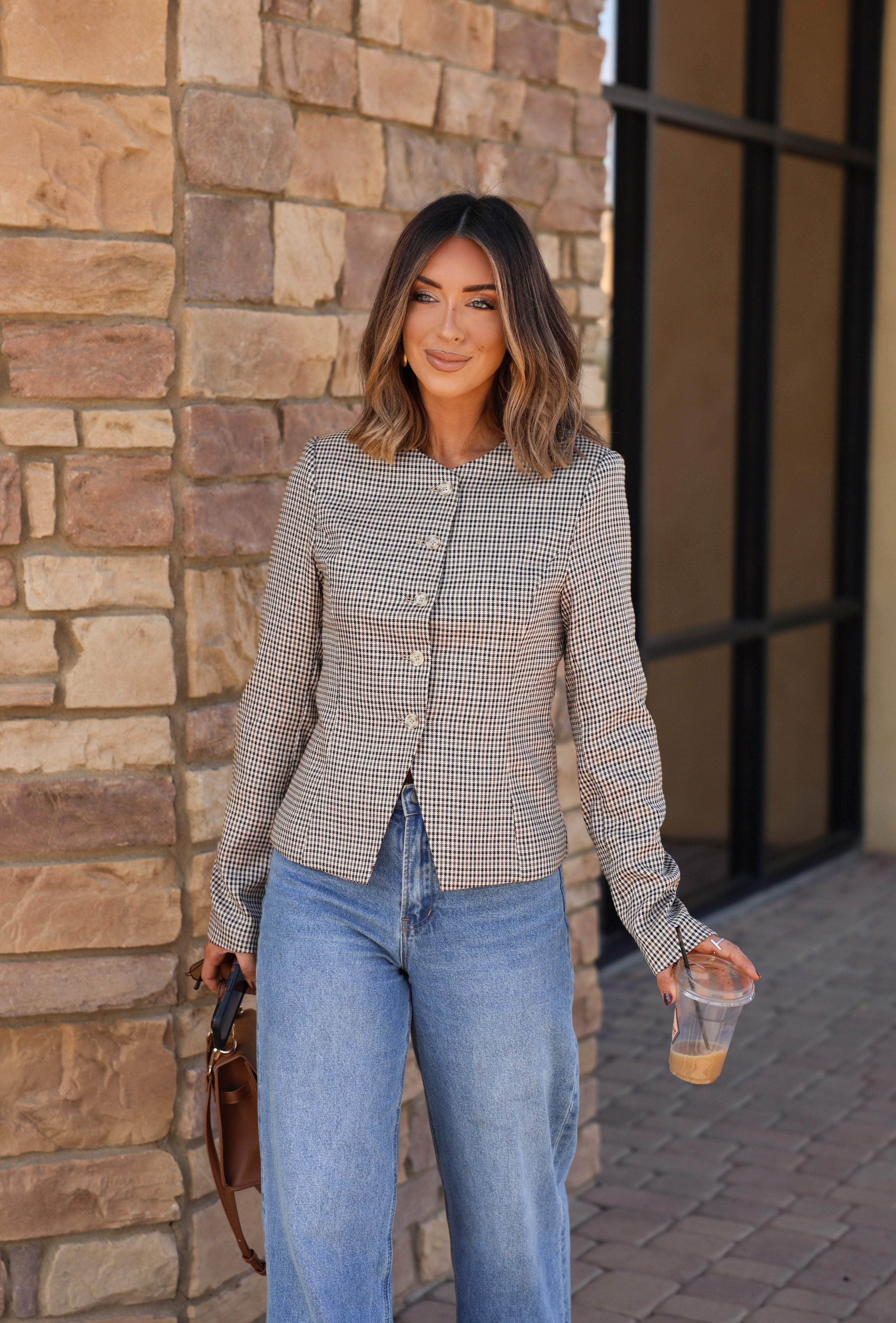 With Intention Plaid Jacket - Image 4