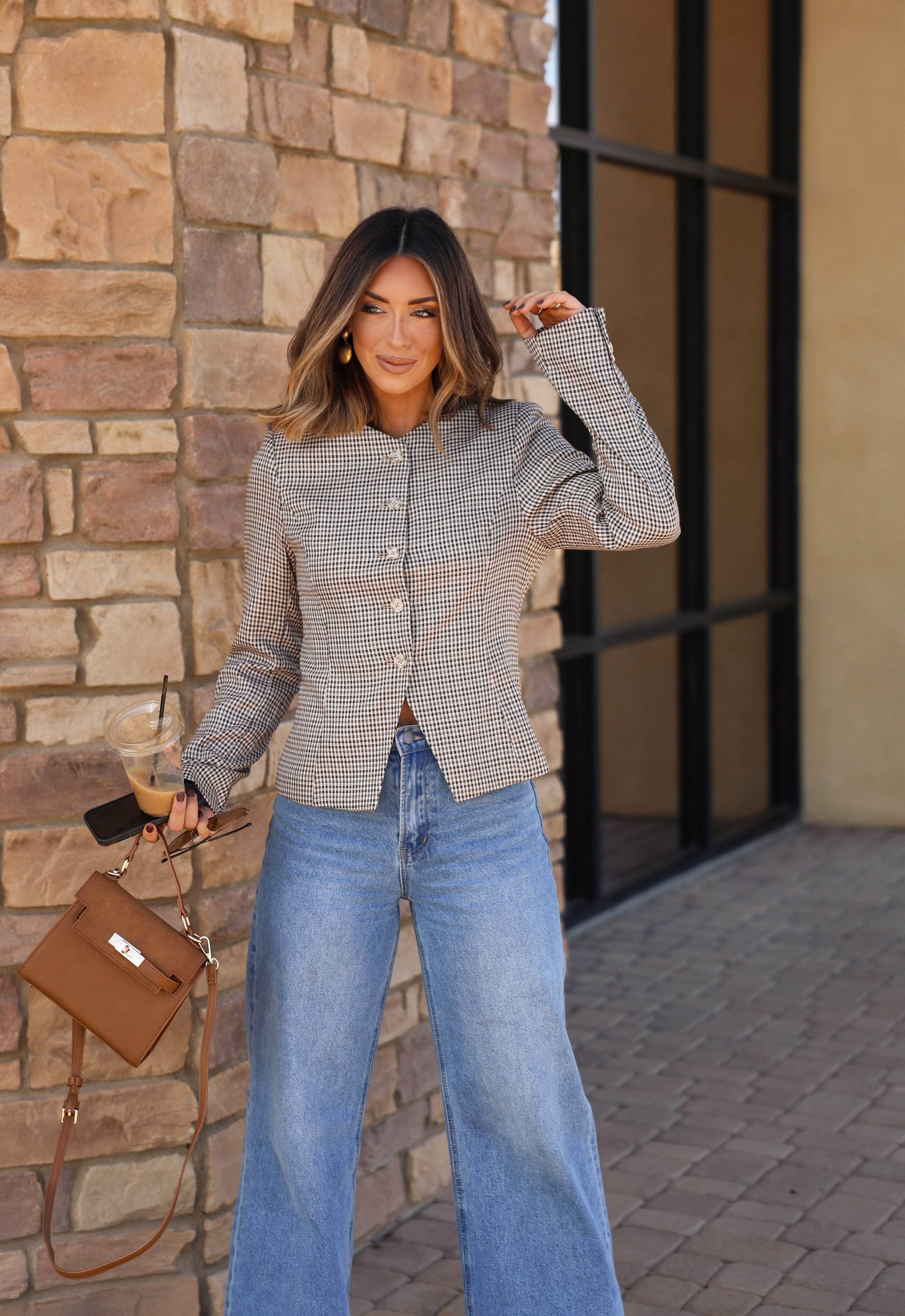 With Intention Plaid Jacket - Image 7