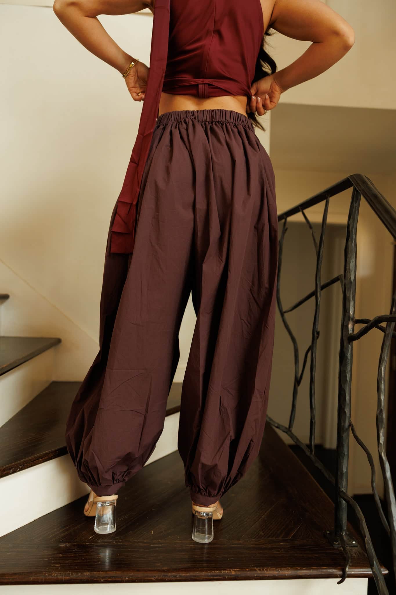 Woven Balloon Harem Pants - Image 2