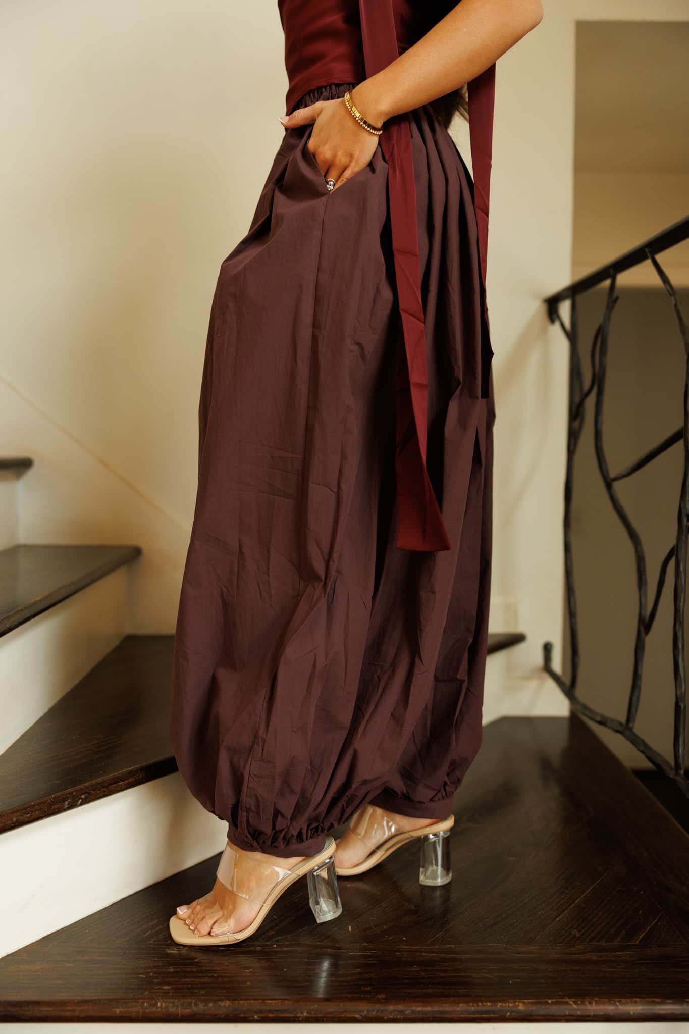 Woven Balloon Harem Pants - Image 5